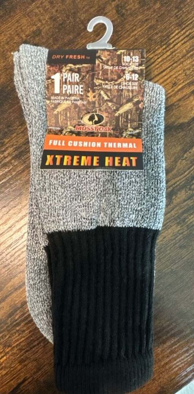 Mossy Oak Xtreme Heat Full Cushion Thermal Socks Dry Fresh Size 10-13